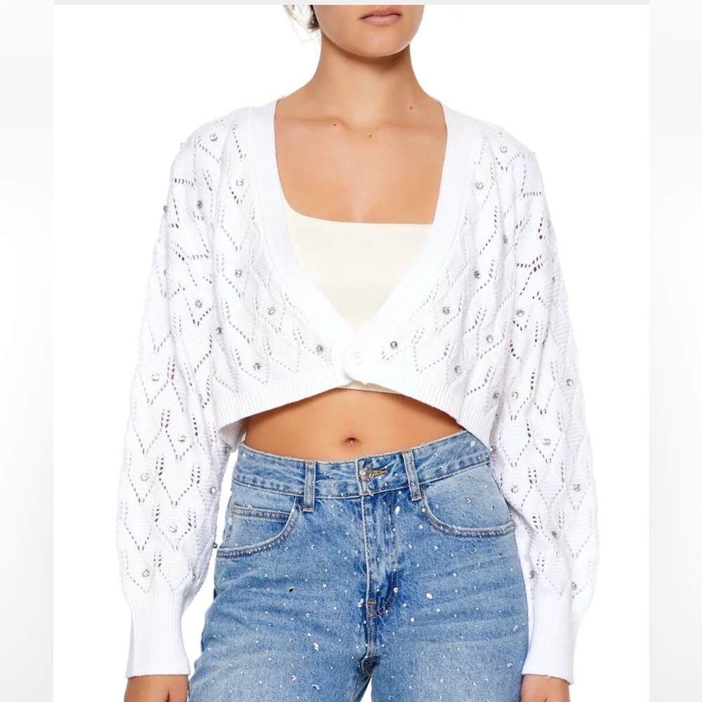 Forever 21 White Knit Cardigan